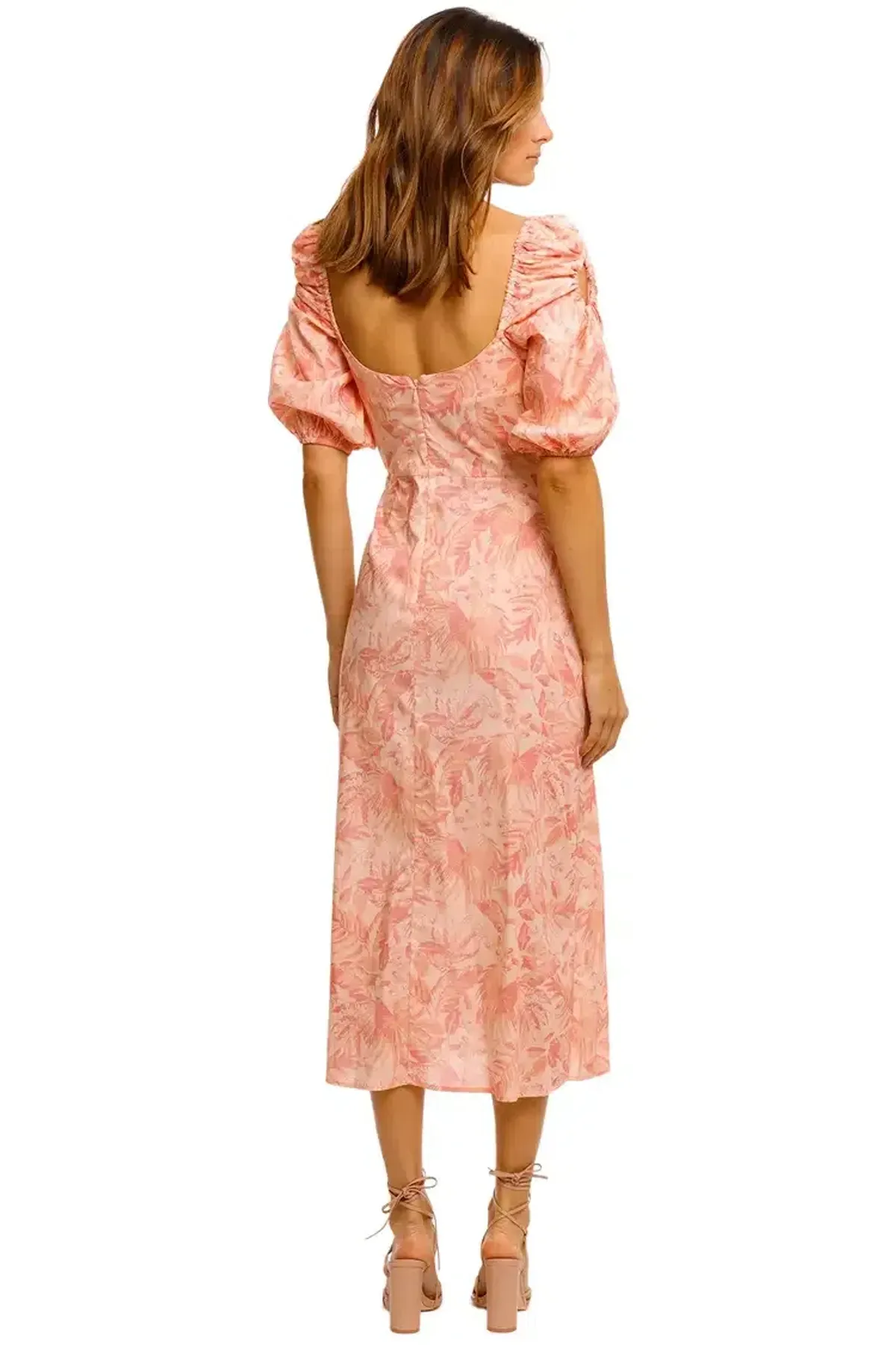 Pasduchas Molten Sheath Midi Dress Pink Print Size 12 - Image 3
