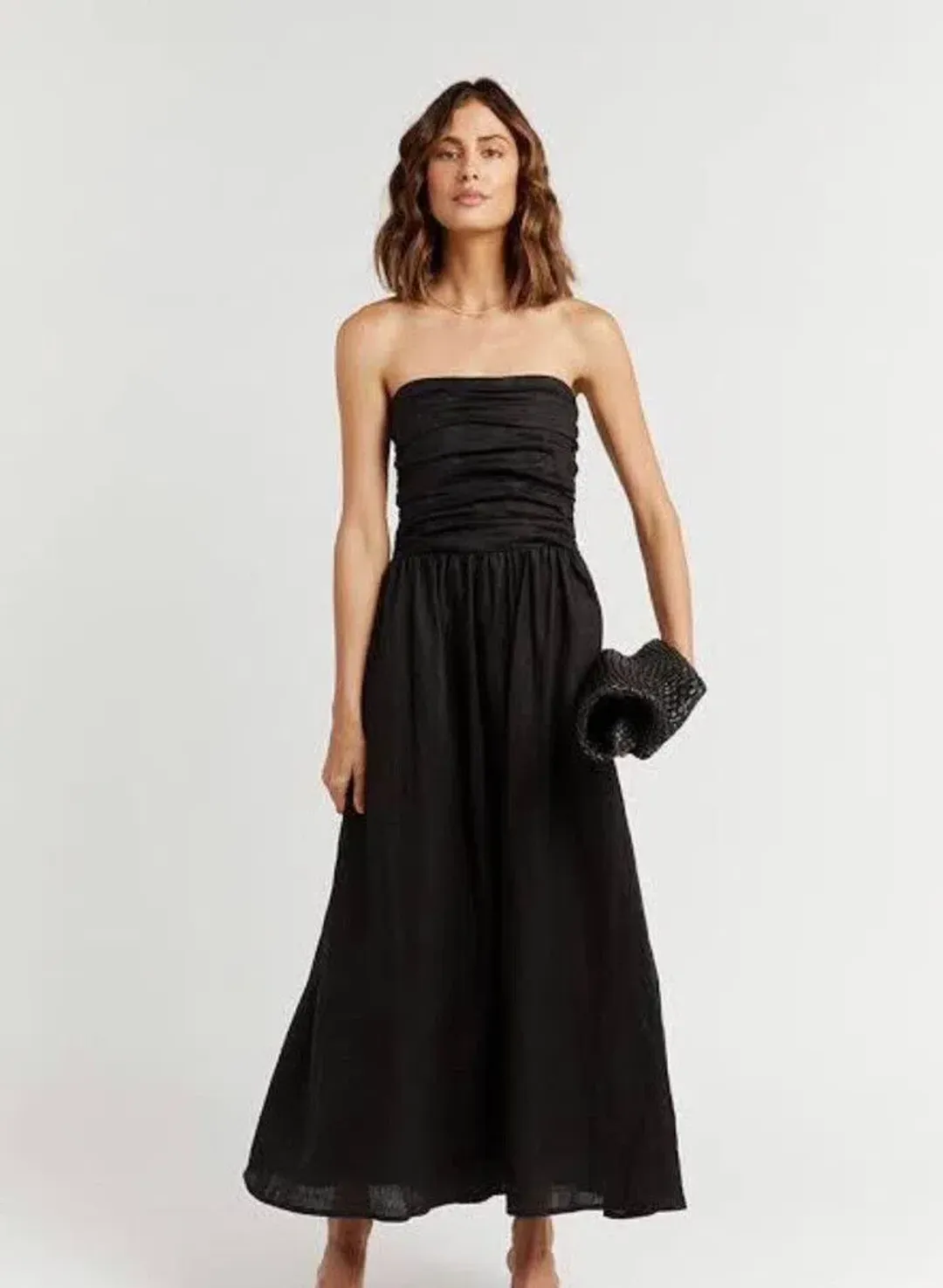 Dissh Bonnie Sweetheart Strapless Midi Dress Black Size 6 for rent on The Volte - main image