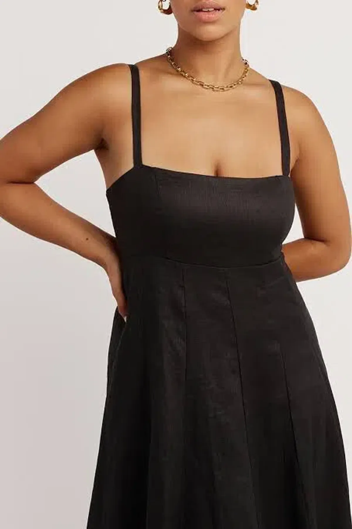 DISSH Ross Linen Midi Dress Black Size 8 - Image 2