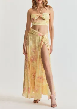 LoveShackFancy Balton Top and Chance Maxi Skirt Set Yellow Melon Size 8 for rent on The Volte - image 6