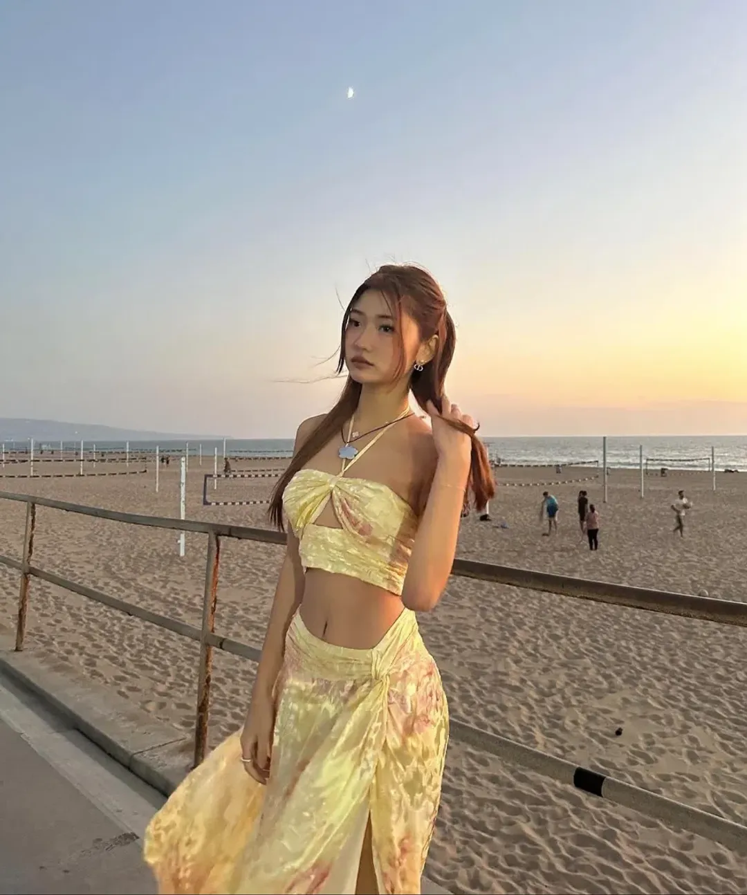 LoveShackFancy Balton Top and Chance Maxi Skirt Set Yellow Melon Size 8 for rent on The Volte - main image