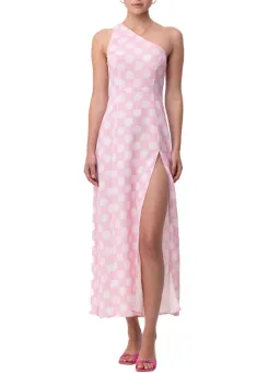 The Wolf Gang Ischia One Shoulder Maxi Dress Pink Spot Size 12 for rent on The Volte - image 1