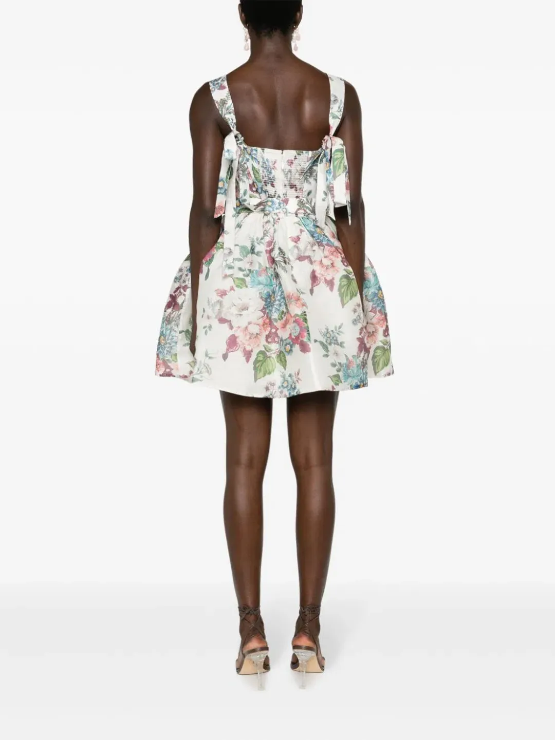 Zimmermann Matchmaker Mini Dress Ivory Barkcloth Floral Size 0 / AU 8 for rent on The Volte - main image