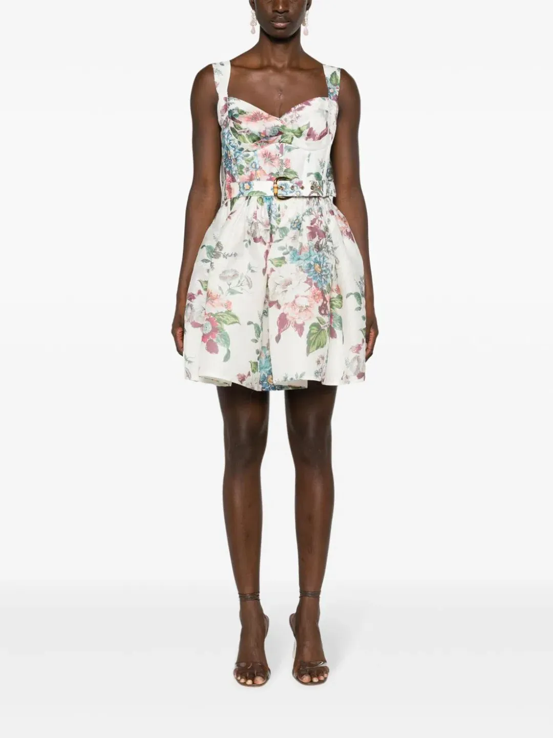 Zimmermann Matchmaker Mini Dress Ivory Barkcloth Floral Size 0 / AU 8 for rent on The Volte - main image