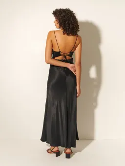 Kivari Bianca Open Back Slip Dress Black Size AU 10 for rent on The Volte - image 4
