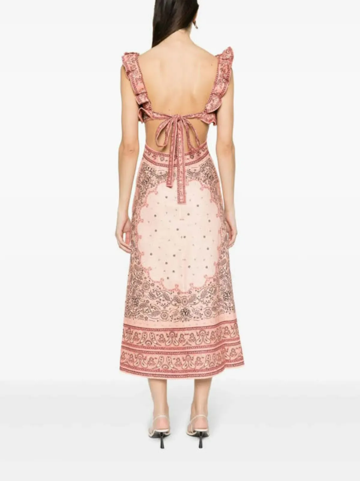 Zimmermann Matchmaker Frilled Midi Pink Bandana Size 3 / AU 14 - Image 3