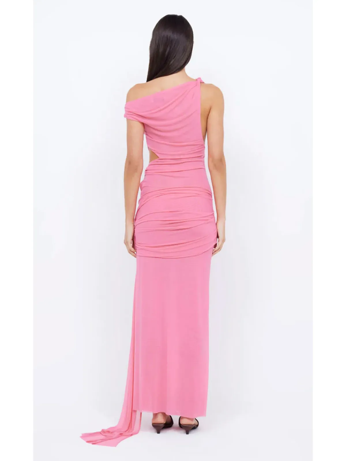 Bec & Bridge Kailani Asym Dress Grapefruit Pink Size AU 6 - Image 3