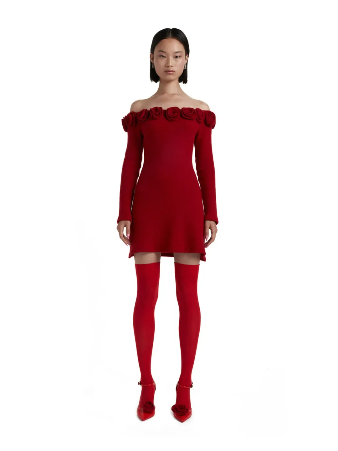 Mirae Paris Carlota Cherry Mini Dress Red Size AU 6 for rent on The Volte - main image