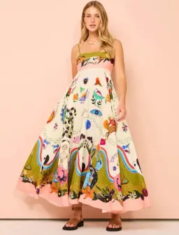 Alemais Evergreen Sundress Print Size 12 for rent on The Volte - image 1