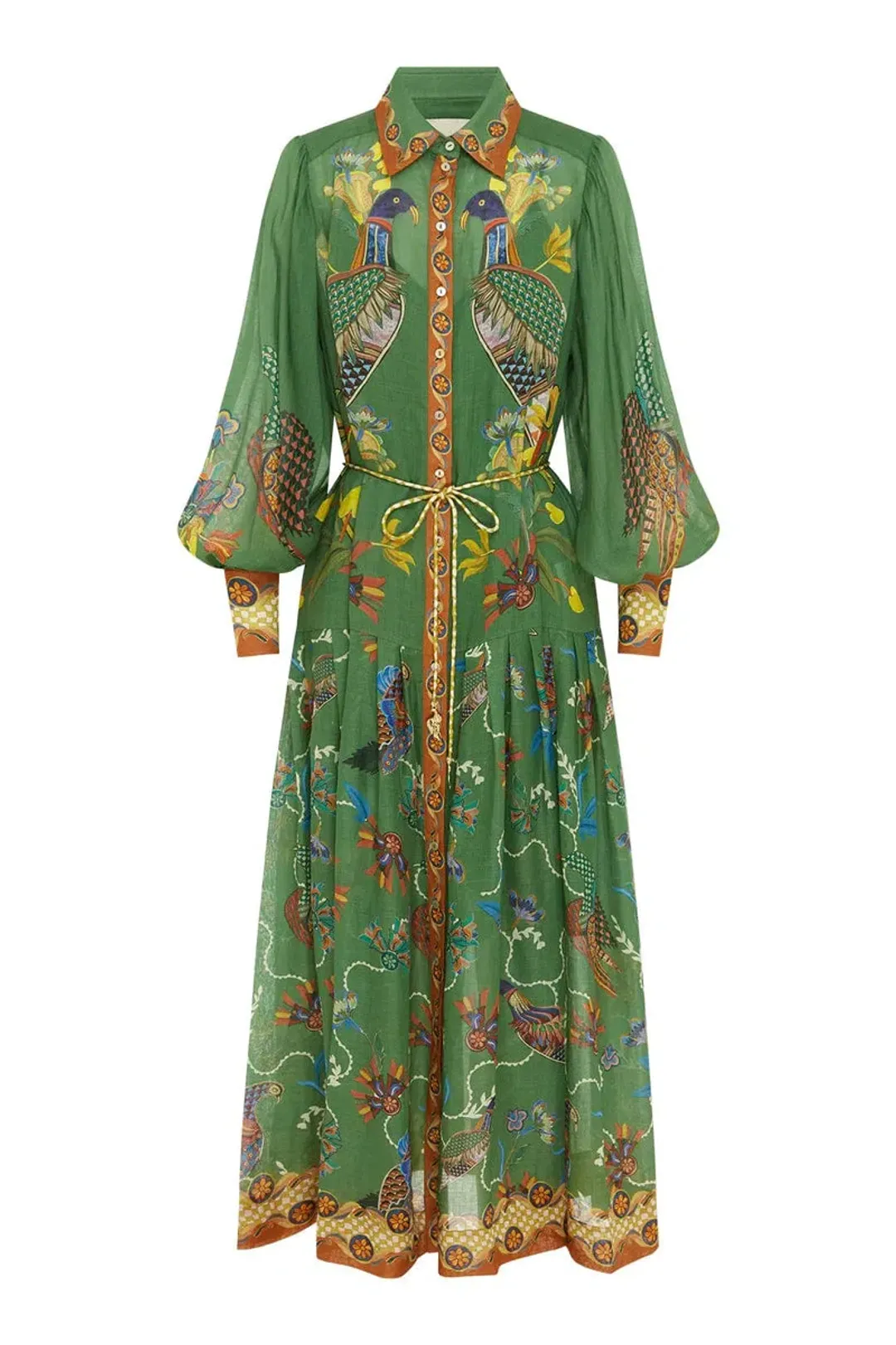 Alemais Birdie Shirtdress Green Print Size 8 for rent on The Volte - main image