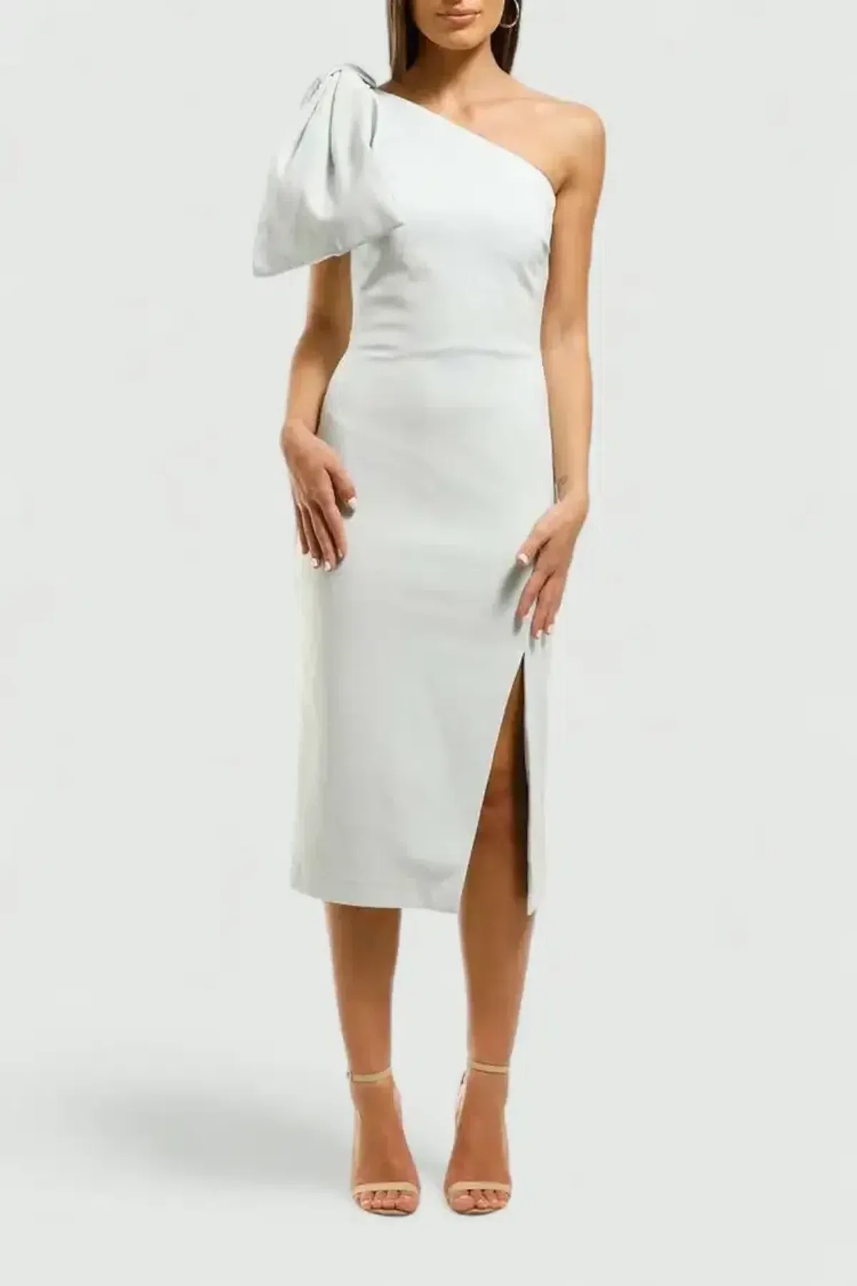 Rebecca Vallance Hamptons Midi Bow Dress in Blue Size 10 - Image 1