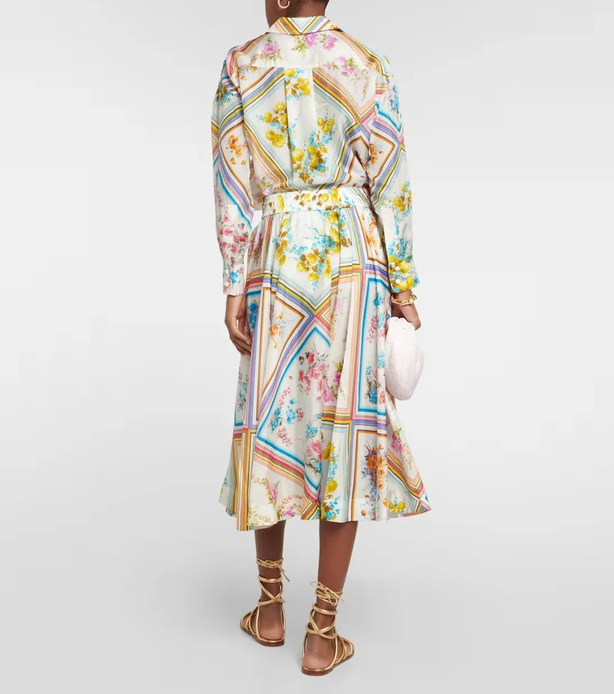 Zimmermann Halcyon Swing Skirt Multi Print Size 0/ AU 8 - Image 2