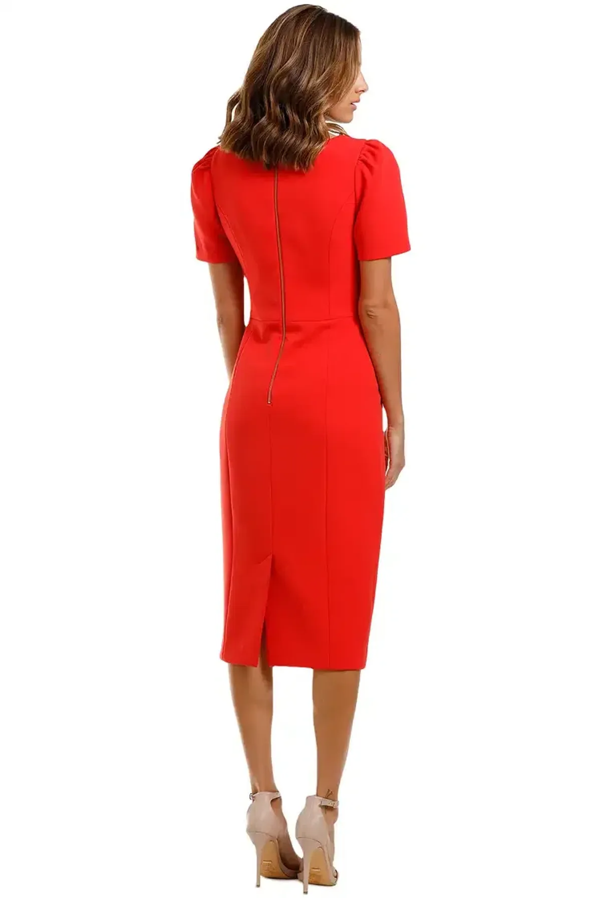 Rebecca Vallance Lamour Dress in Red Size 14 - Image 3