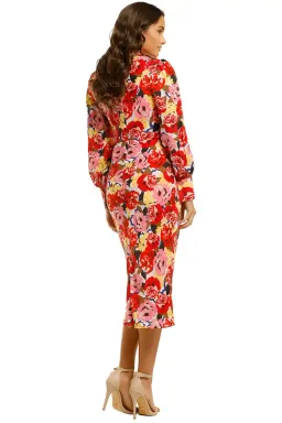 Rebecca Vallance Blume LS Midi Dress in Print Size 10 for rent on The Volte - image 3