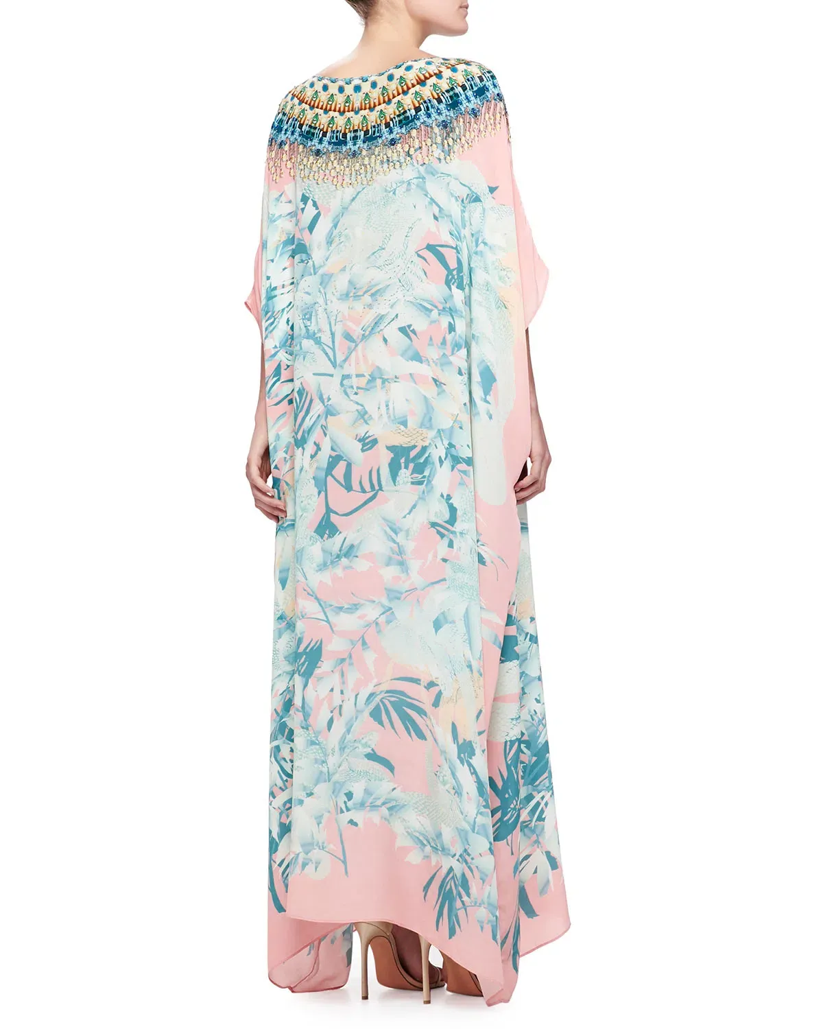 Camilla Frank Silk Garden of Dreams Round Neck Kaftan Print Size One Size - Image 3