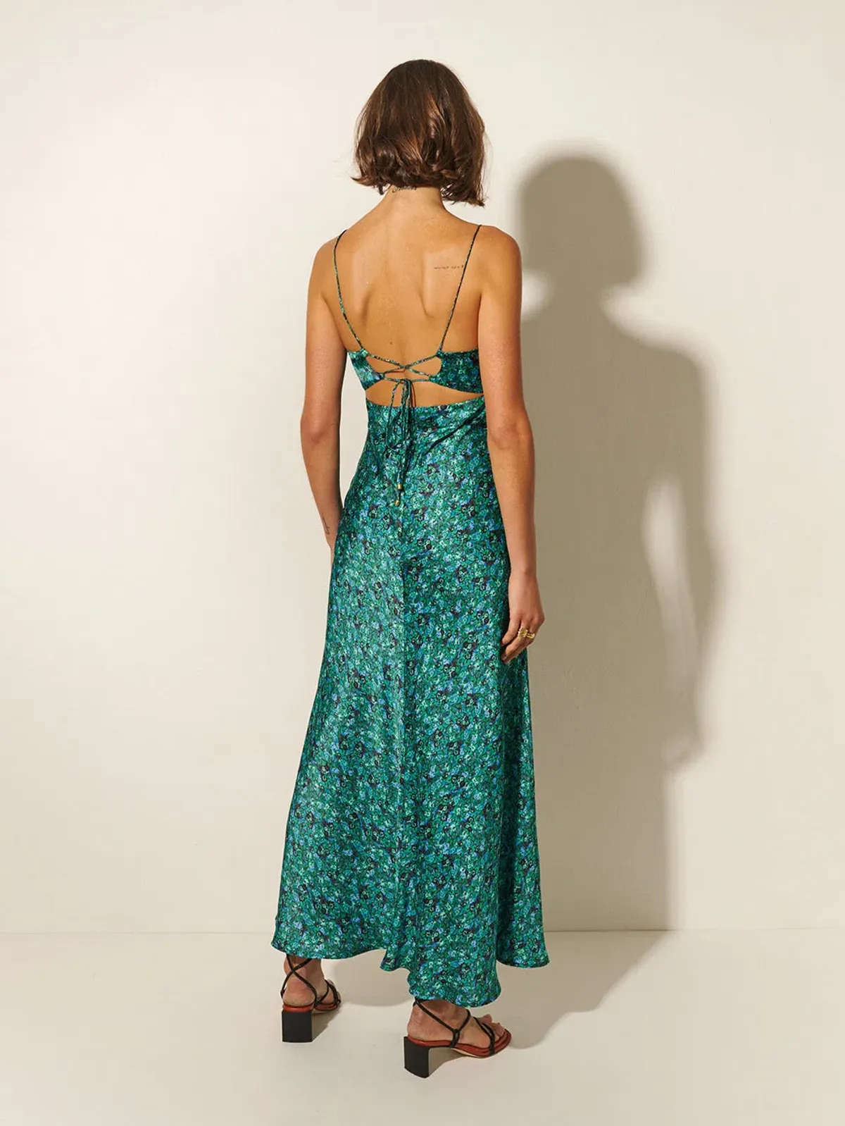Kivari Acacia Slip Dress Green Ditsy Size 10 - Image 4
