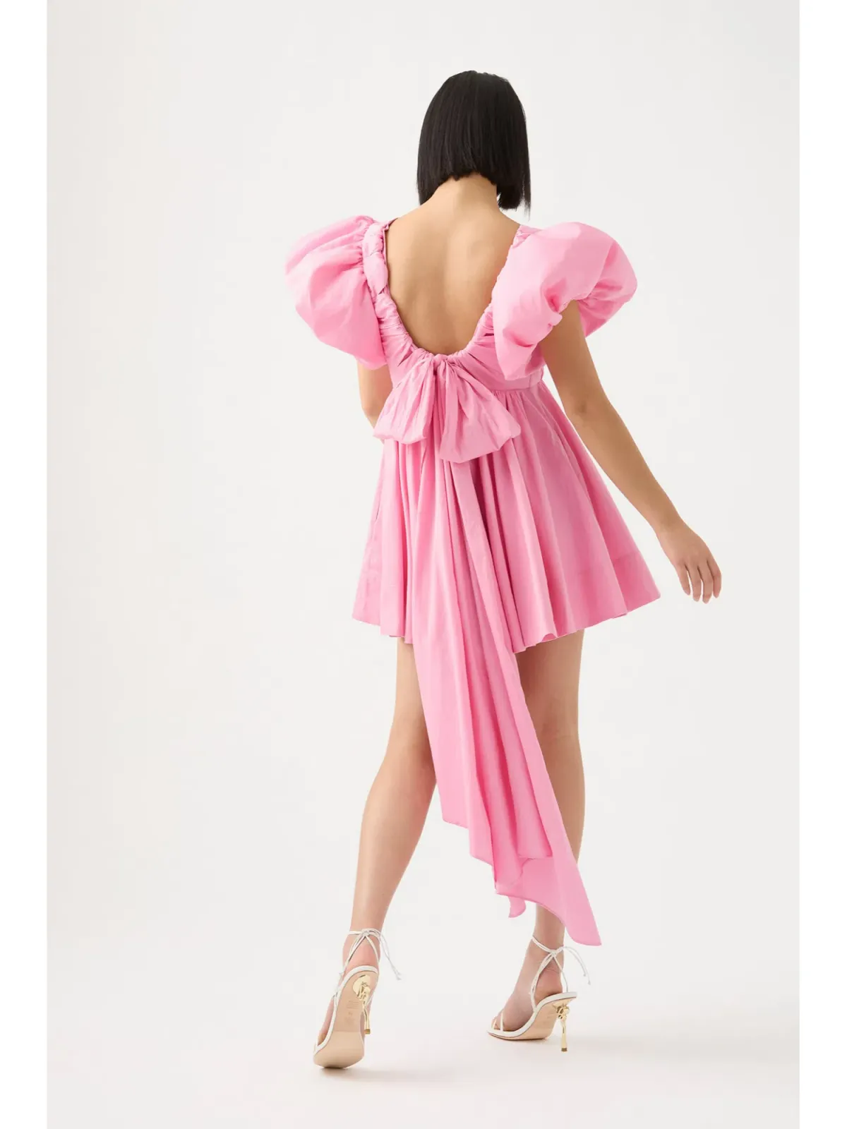 Aje Greta Bow Back Mini Dress Ballet Pink Size AU 10 - Image 3