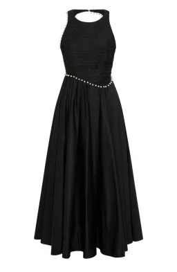 Aje Florence Pearl Trim Midi Dress Black Size 6 for rent on The Volte - image 7