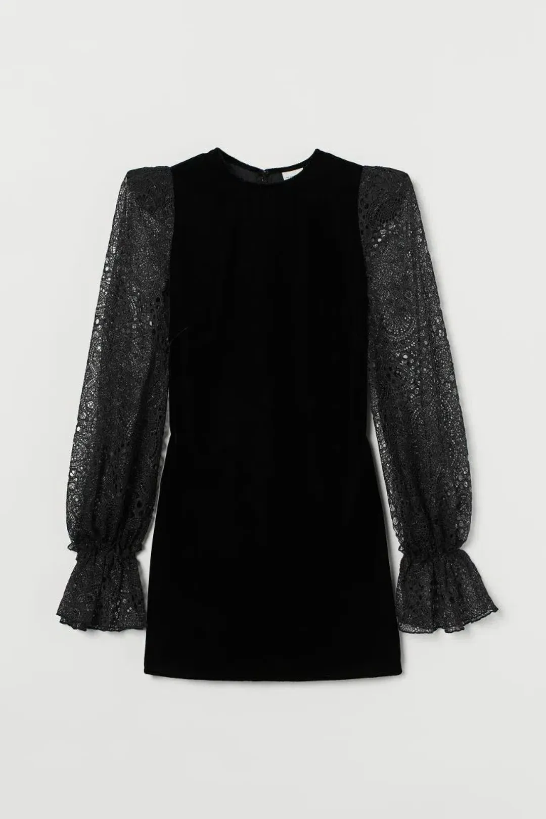 The Vampire's Wife x H&M Velvet Lace Sleeve Dress Black Size 10 for rent on The Volte - main image
