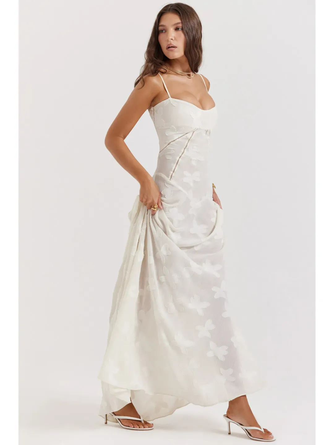 House Of CB Seren Dress In Vintage Cream Size S / AU 8 for rent on The Volte - main image