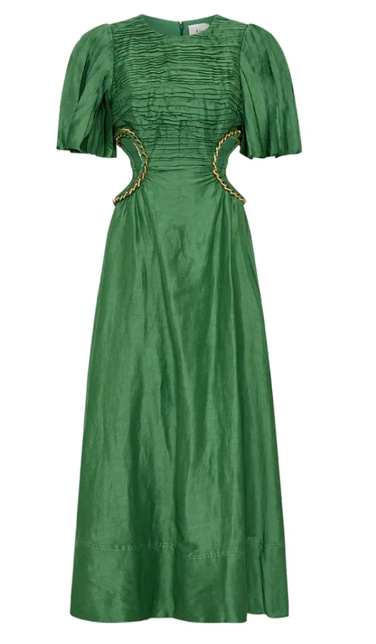 Aje Monica Chainlink Midi Dress Forest Green Size 10 - Image 1