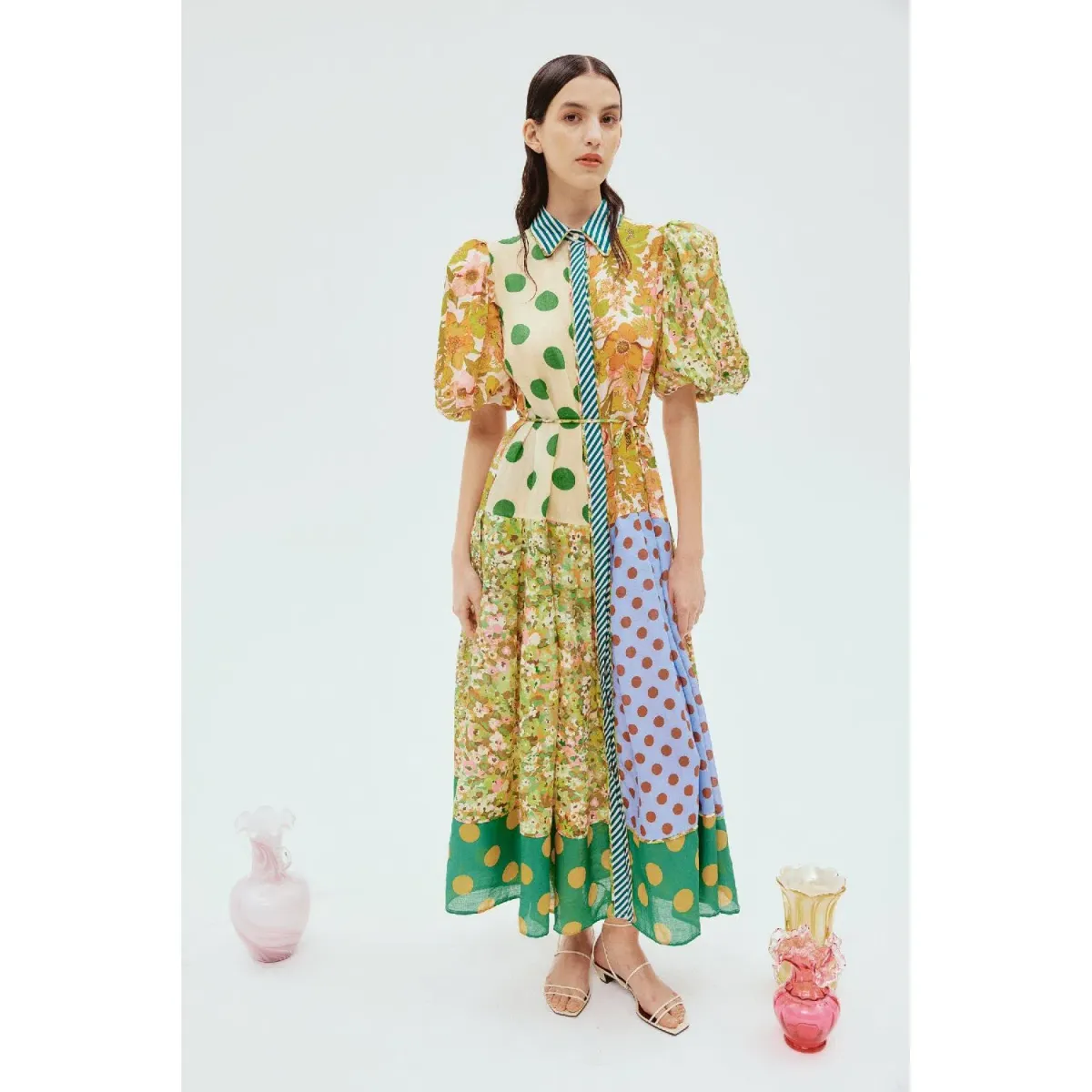 Alemais Finn Shirt Dress Multi Size 6 for rent on The Volte - main image