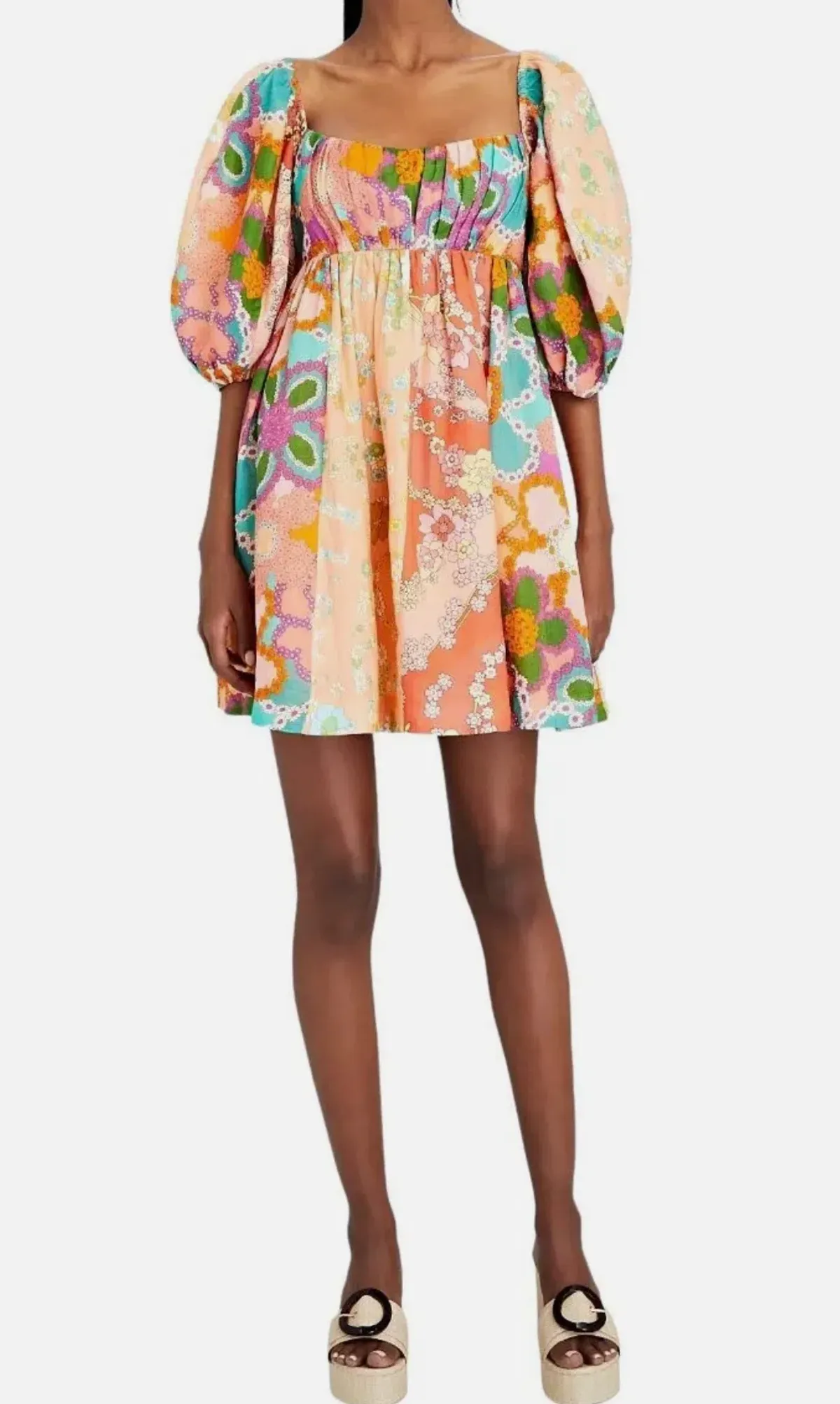 Zimmermann Lola Panelled Mini Dress Multi Floral Size 0P / AU 6 - Image 3