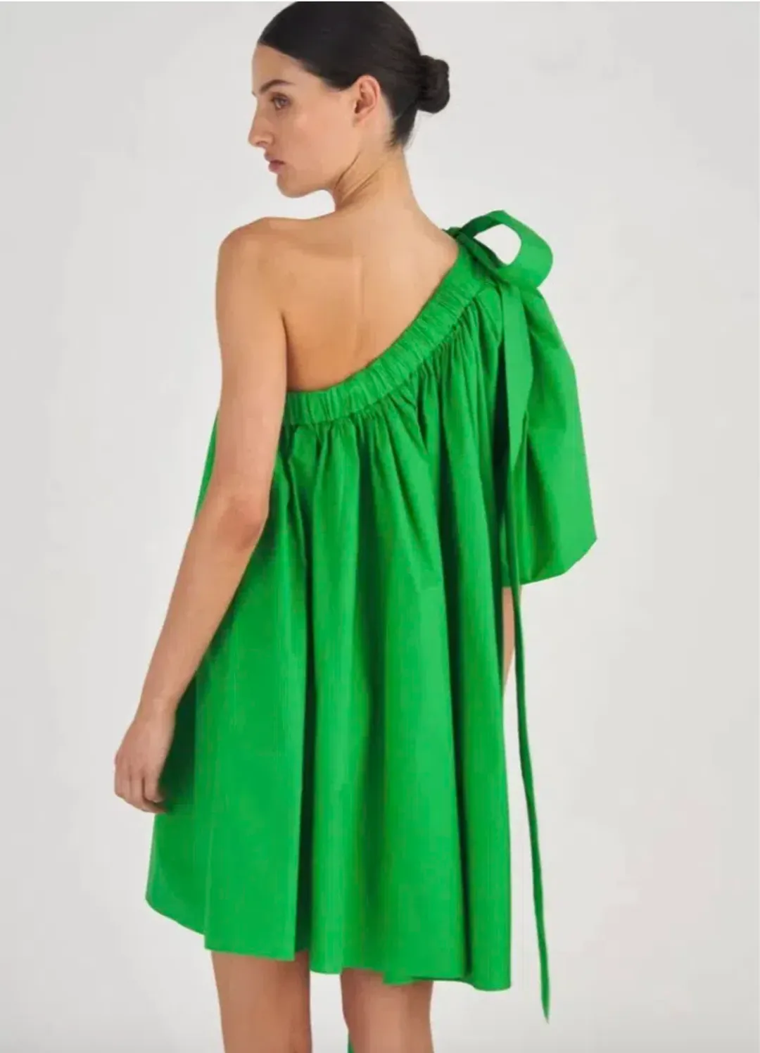Oroton One Shoulder Mini Dress Green Size 6 for rent on The Volte - main image