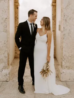Milla Grace Loves Lace Honey Silk Inspiration Bridal Dress White Size AU 6 for rent on The Volte - image 2