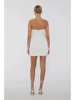 Rotate Birger Christensen 3D Flower Mini Dress White Size AU 8 for rent on The Volte - image 3