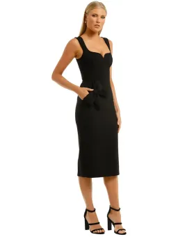 Rebecca Vallance Galerie Bow Midi Dress in Black Size AU 6 for rent on The Volte - image 2