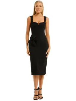 Rebecca Vallance Galerie Bow Midi Dress in Black Size AU 6 for rent on The Volte - image 1