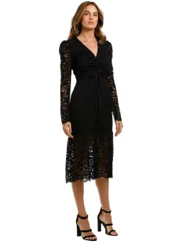 Rebecca Vallance Le Saint Ruched Dress in Black Size AU 6 for rent on The Volte - image 1
