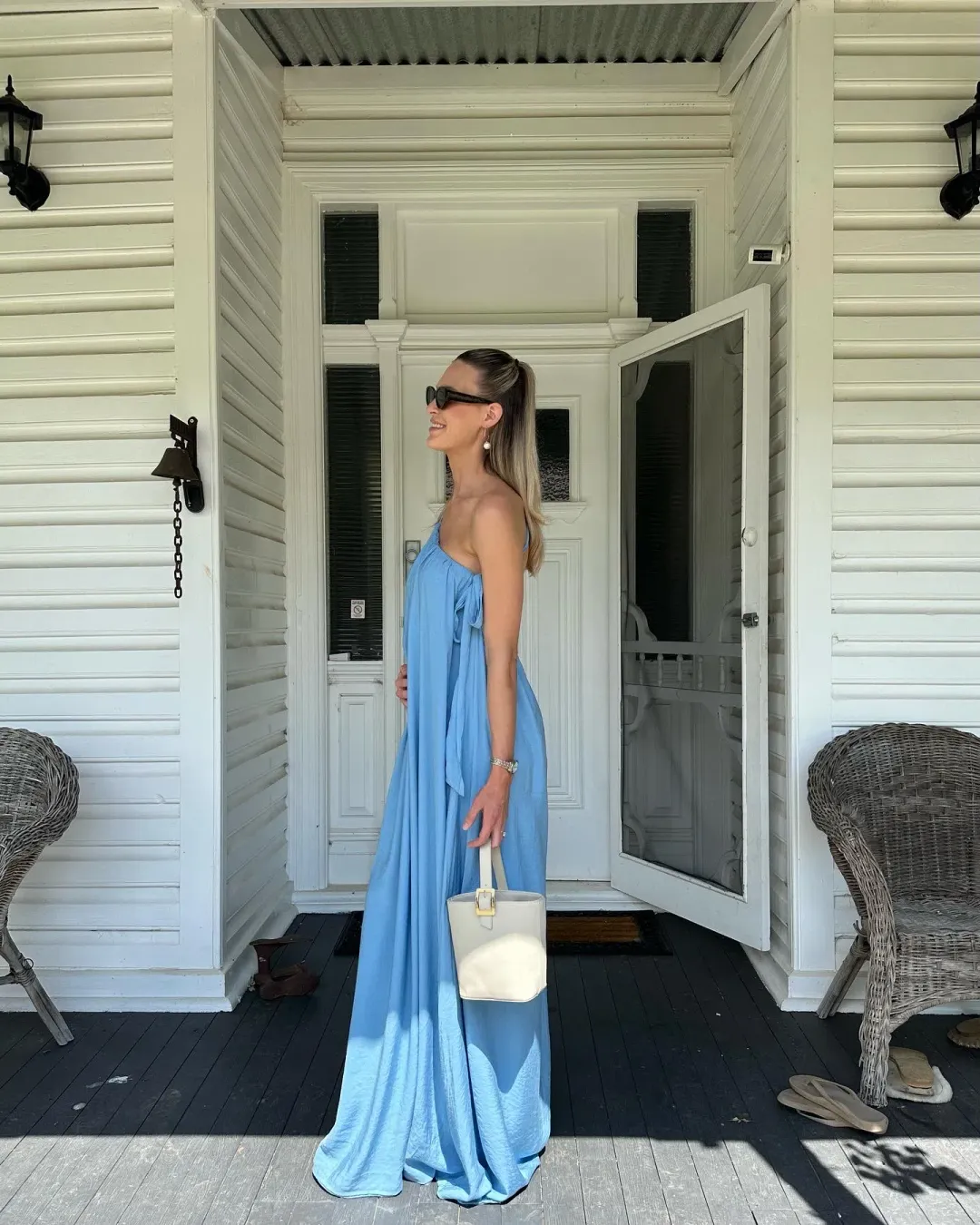 Tojha Lola Maxi Dress In Powder Blue Size XS / AU 6 for rent on The Volte - main image