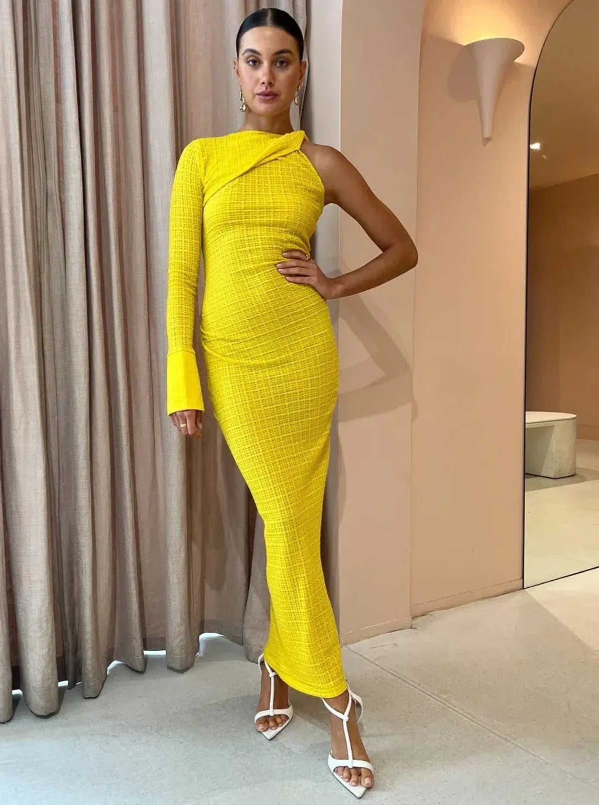 Camilla And Marc Cypress Midi Dress Yellow Size 8 - Image 1