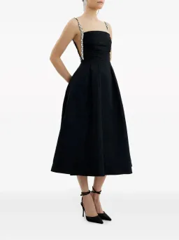 Rebecca Vallance Danielle Crystal-Embellished Midi Dress Black Size 8 for rent on The Volte - image 2