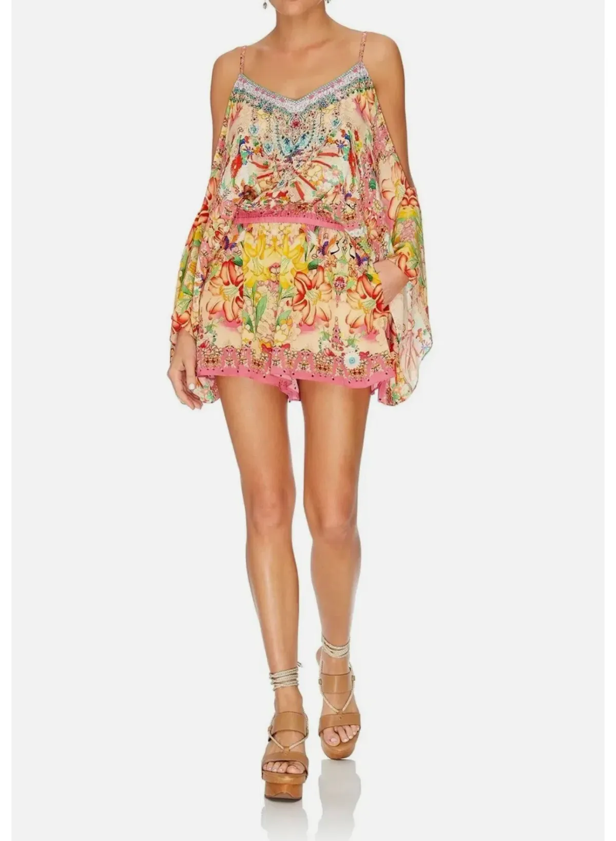 Camilla Franks Drop Shoulder Playsuit Kimono Kisses Size S / AU 10 - Image 5