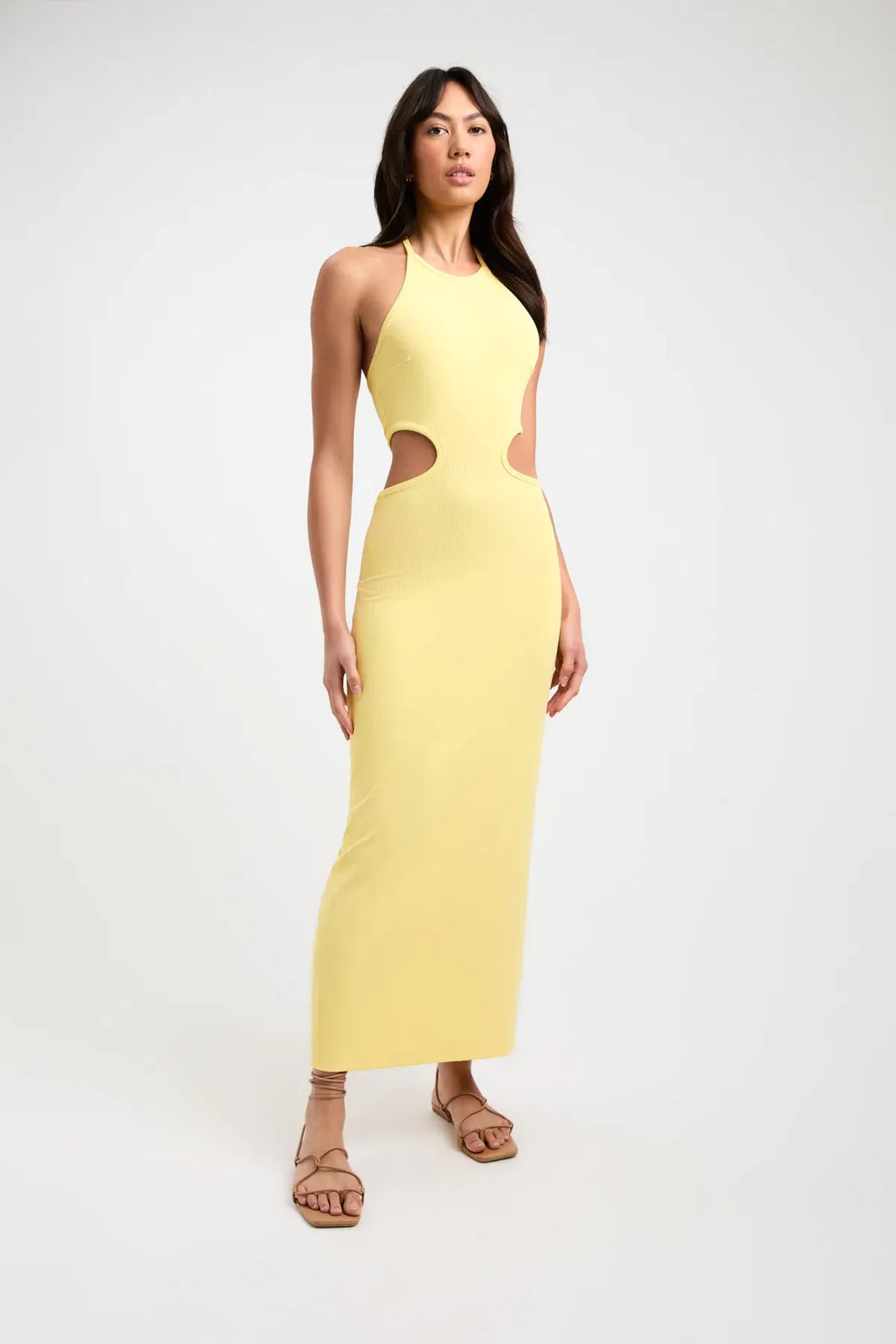 Kookai Alia Midi Dress Yellow Size 10 for rent on The Volte - main image