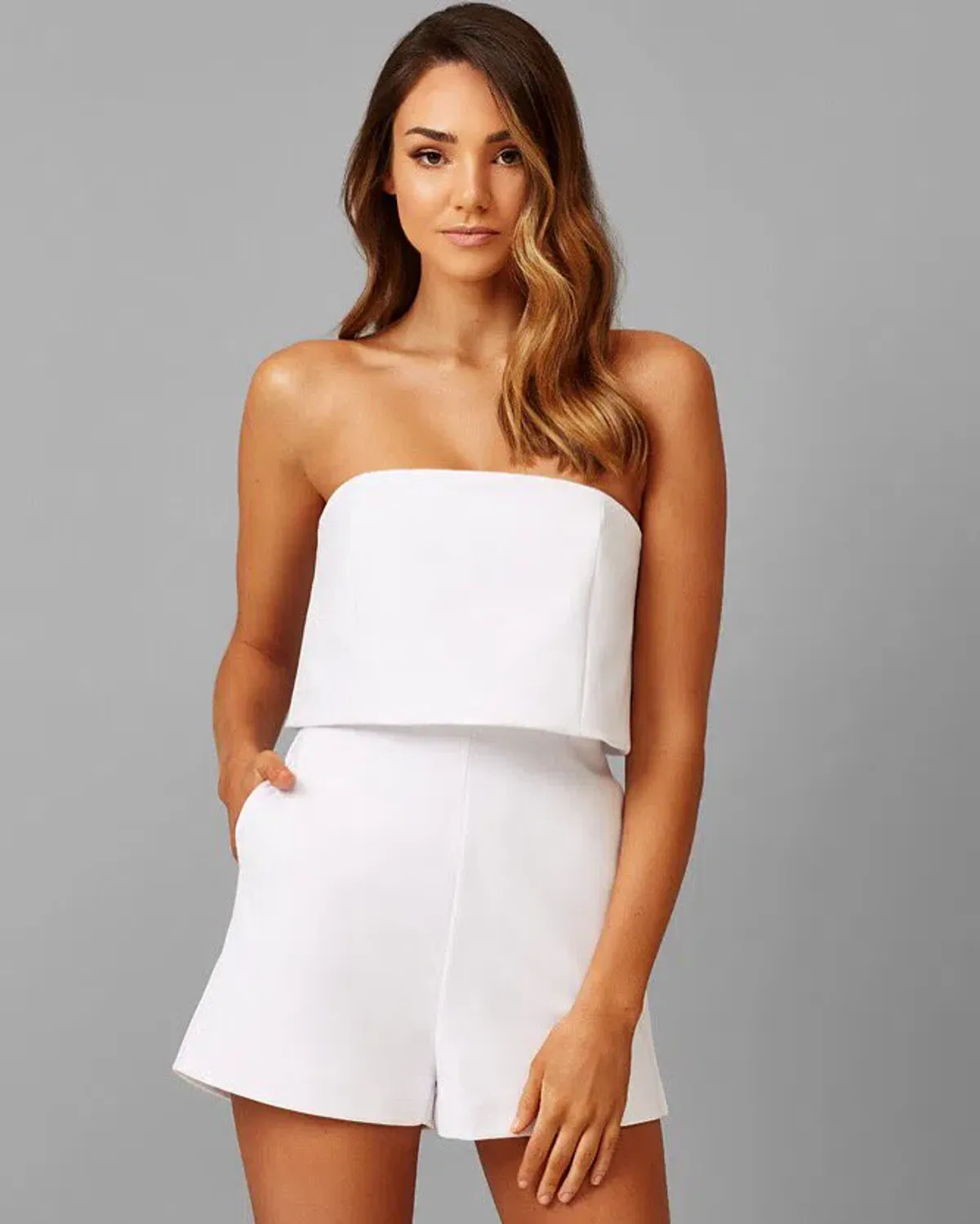 Kookai Taylor Playsuit White Size 12 for rent on The Volte - main image