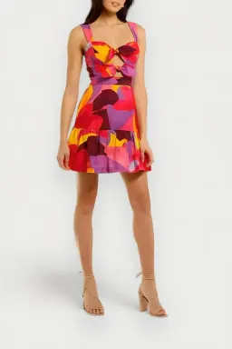 Rebecca Vallance Pablo Tie Mini Dress Multi Size 14 for rent on The Volte - image 2