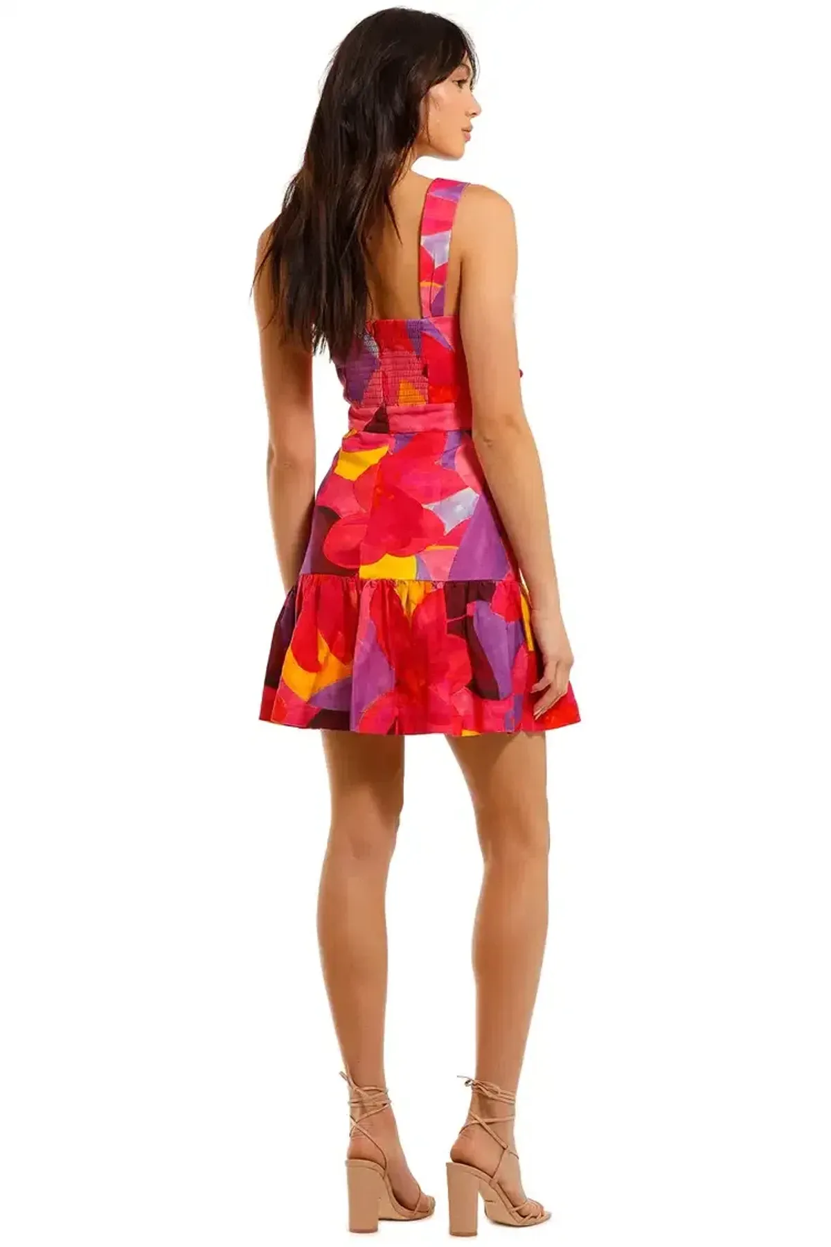 Rebecca Vallance Pablo Tie Mini Dress Multi Size 14 - Image 3
