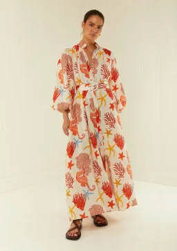 Palm Noosa Noddy Maxi Dress in Coral Print Size 10 for rent on The Volte - image 3