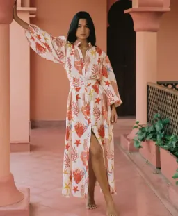 Palm Noosa Noddy Maxi Dress in Coral Print Size 10 for rent on The Volte - image 2