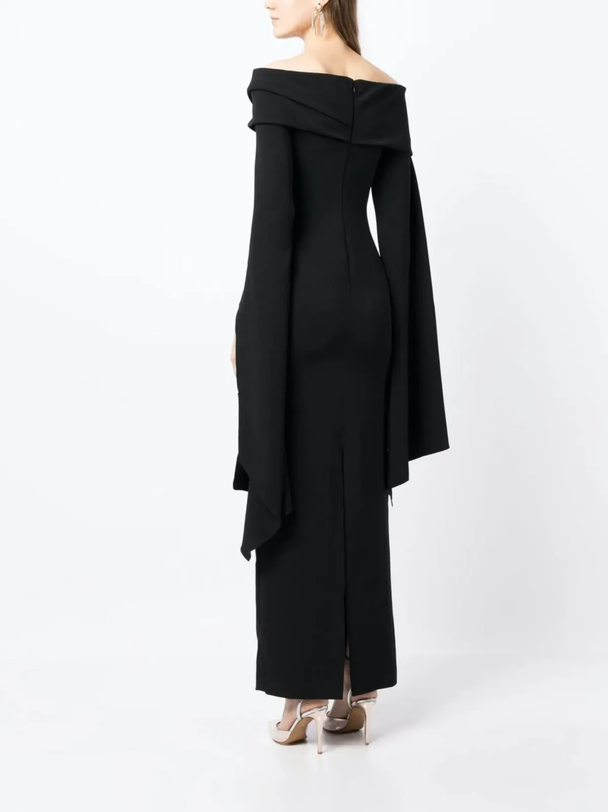Solace London Arden Off Shoulder Maxi Dress Black Size 10 - Image 3