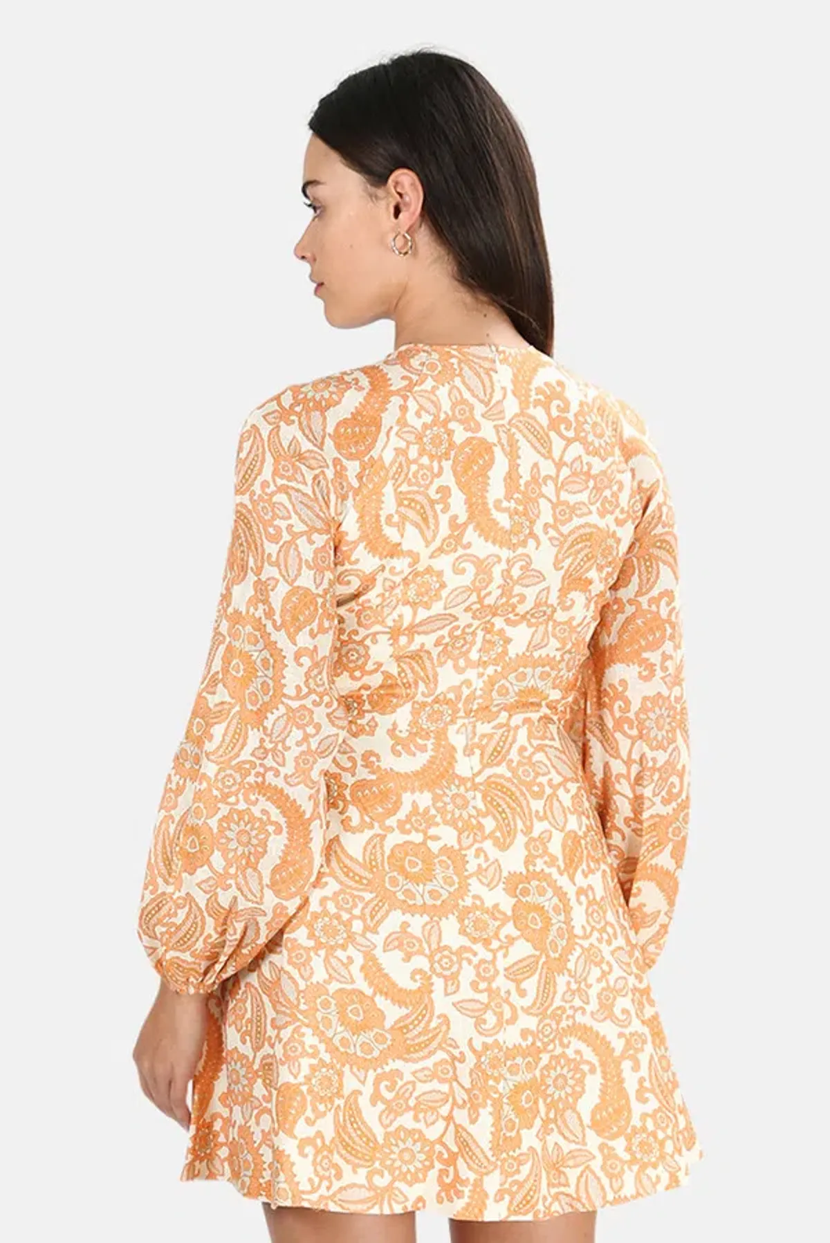 Zimmermann Peggy Scallop Short Dress Orange Paisley Size 2/ 10-12 - Image 3