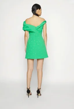 Rachel Gilbert Matteo Beaded Mini Dress in Green Size 4/AU14 for rent on The Volte - image 3