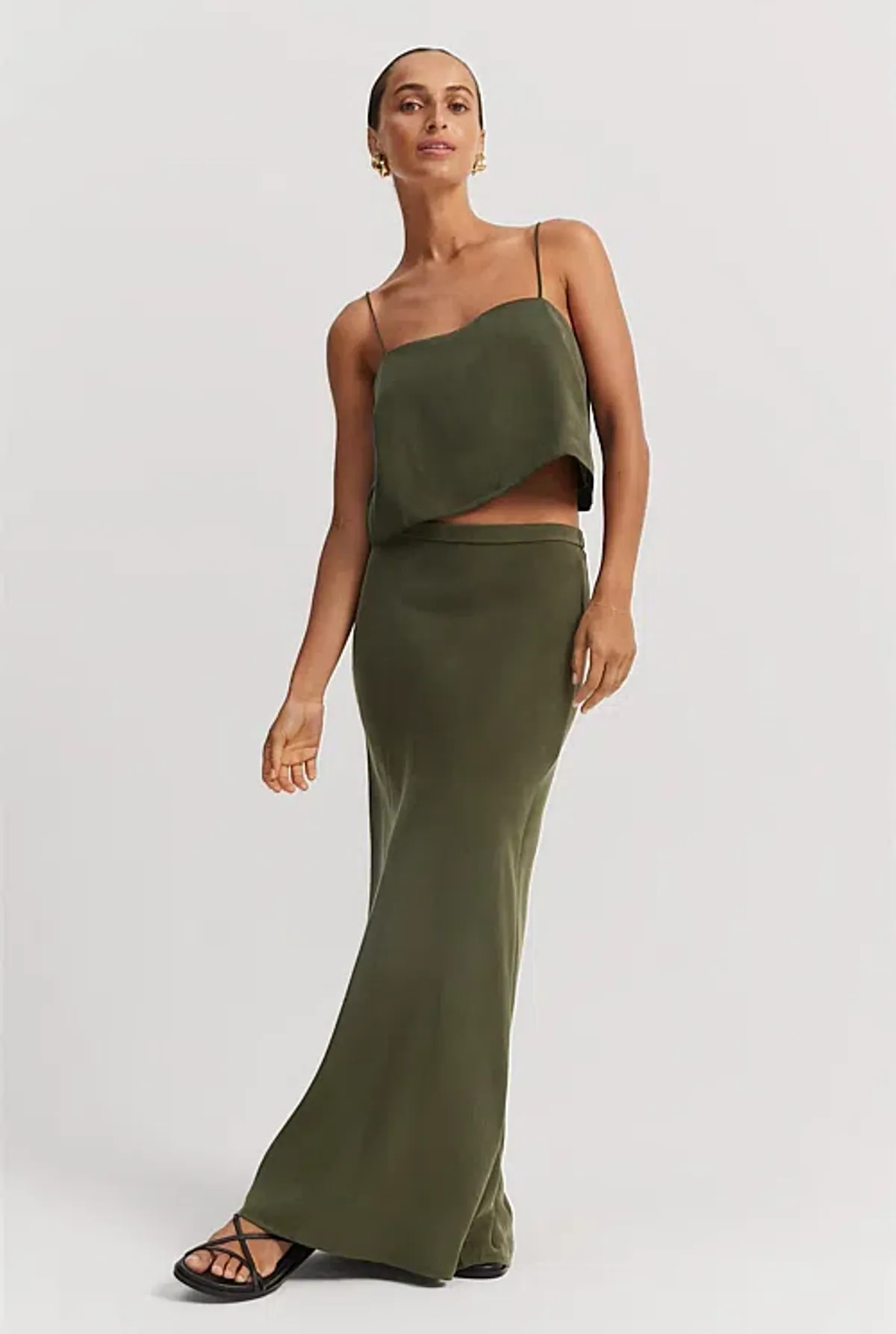 Country Road Fluid Cami Dark Olive Size 12 for rent on The Volte - main image