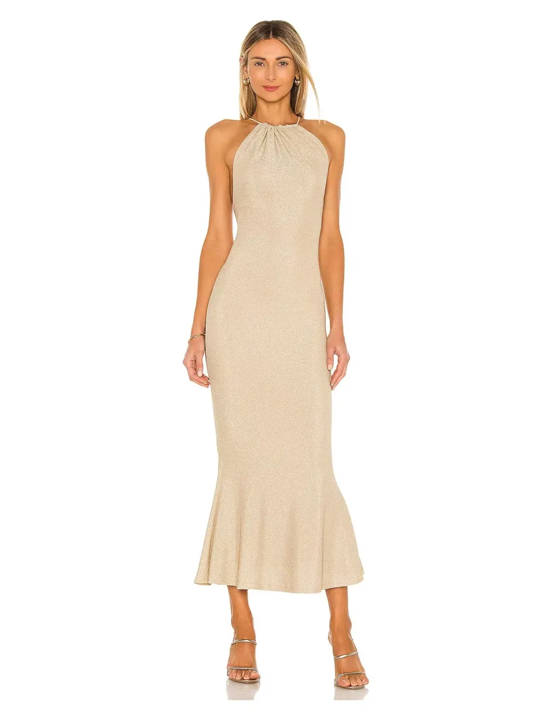 Misha Greta Dress Champagne Size 8 for rent on The Volte - main image