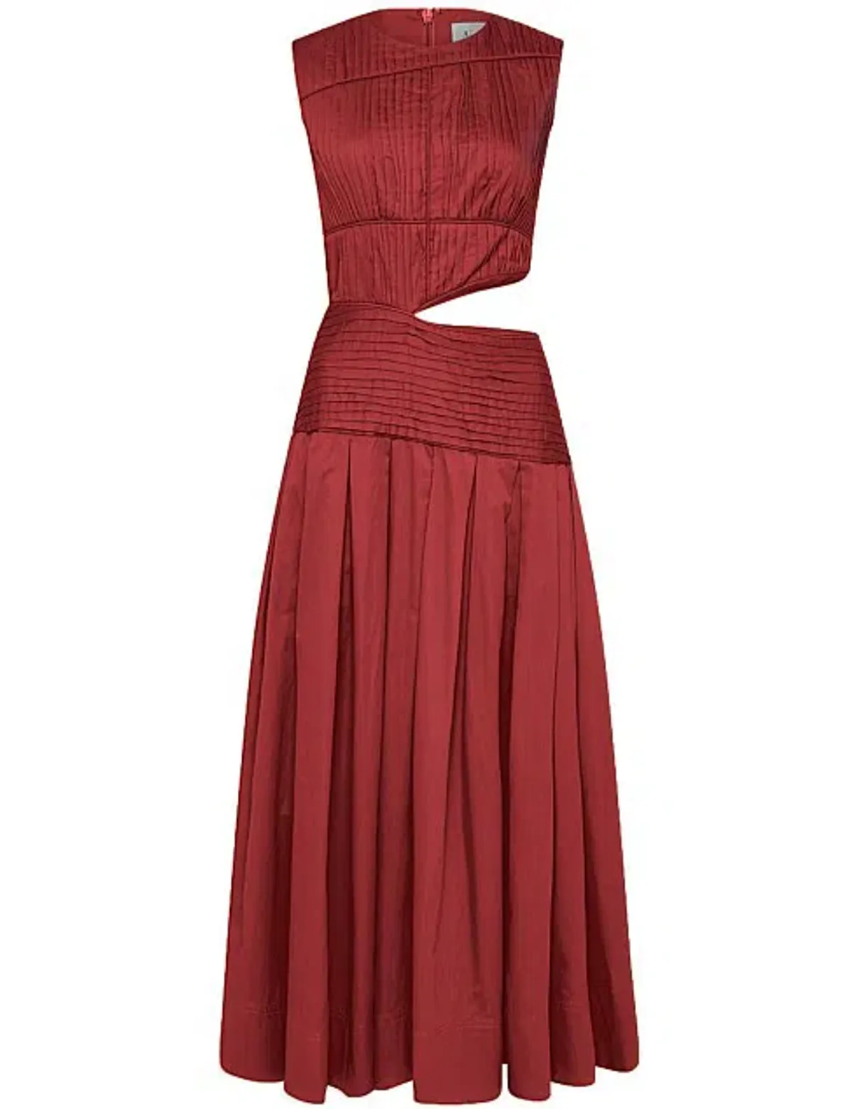Aje Cascade Cut Out Dress Burgundy Size 8 - Image 4