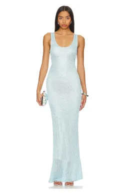 Asta Resort Ana Maxi Dress Blue Sequin Size XS / AU 6 for rent on The Volte - image 2